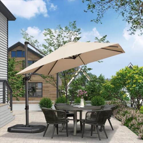 OROTLECT Patio Umbrella Square And Rectangular Cantilever Umbrella