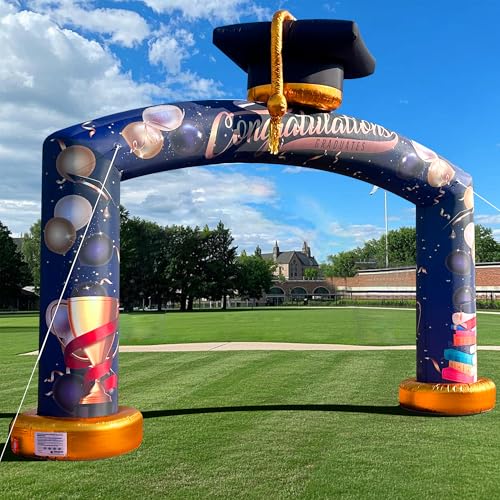 Wellcomer 21Ft Graduation Inflatable Arch with Built-in Blower, Large Outdoor Graduation Decoration for Prom Ceremony, School Events