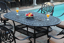 GrandPatioFurniture.com CBM Patio Elisabeth Collection Cast Aluminum 7 Piece Rosedown Dining Set with 6 Swivel Rockers SH257-6S CBM1290