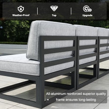 Vakollia 11 Pieces Aluminum Patio Furniture Set with Coffee Table Black/Light Grey