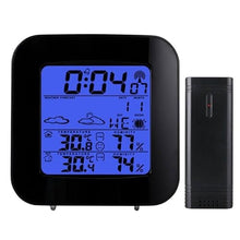 HBJWOV Barometer Indoor and Outdoor Hygrograph with Backlit Clock Electronic Weather Forecast Desk