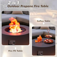 Sunpeak 30" Round Outdoor Propane Fire Pit Table with LED for Outside Patio