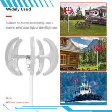 CLPYING 16000W Wind Turbine Generator 12V 24V 48V Vertical Axis Wind Turbines Generator Kit with 5 Blade DC Wind Turbine Kit for Home Chalet Solar Wind System(White,48V)