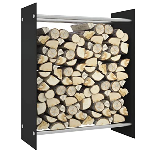 DJVHSRI 80X35X100 Cm Tempered Glass, Firewood Log Rack, Storage Shelf, Ventilation Metal Store Holder for Outdoor Indoor Wood Stand Set,Firewood Rack,