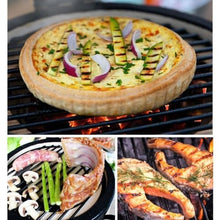 13-Inch Round Ceramic Smoker Grill, Tabletop Outdoor BBQ Braiser for Pizza & Grilling
