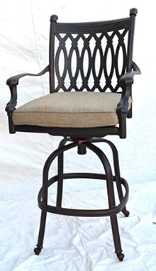theWorldofpatio Grand Tuscany 5 Piece Bar Set with 42" Table and Cushions - Antique Bronze