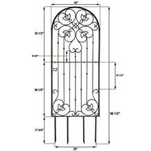 H Potter Garden Trellis - 72" Tall Heavy Duty Metal & Ground Stakes