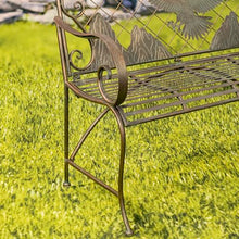 Zaer Ltd. International Classic Iron Garden Bench with Nature Scenery (Flying Eagle Backrest in Bronze)