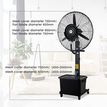 CUTPOIY Industrial Pedestal Misting Fan with 43L Tank, Oscillating Cooling Fan, 3 Speed Settings, Heavy Duty Outdoor Mister Fan for Patio and Workshop, 80CM