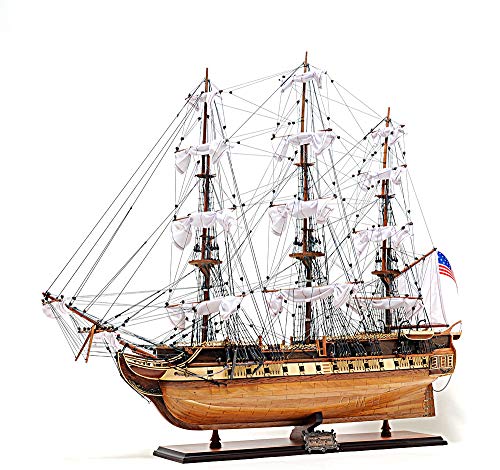 Old Modern Handicrafts USS Constitution Ship Model with Display Case Multicolor