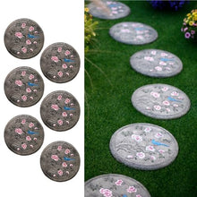 Outdoor Stepping Stones Garden 6 Pack Round Shape Paver Step Stones 13.8 Inch Flower Decorative Artificial Stone for Yard, Patio, Garden, Walk Way, Pathway, Sidewalk Landscaping(A)