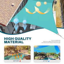Coarbor 20'x48' Reinforced Wire Sun Shade Sail Rectangle Heavy Duty Strengthen Canopy Cover with A Ring Steel Cable Wire for Patio Backyard Deck Yard Garden Pergola Porch, Turquoise