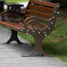 yinxx240708 Heavy-Duty Outdoor Benchs Iron Faux Wood Grain Resting Bench, Park Cast Aluminium Chair Outdoor Patio Long Back Seating Slatted Seat for Park, Yard & Porch(Large)