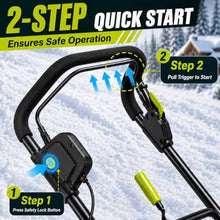 Electric Snow Blower Cordless, 20-Inch Path, Foldable Handle fourbatteries