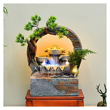 Indoor Small RockeryCreative Waterwheel Landscape Bonsai Chinese Style Living Room Desktop Office Decoration Gift and Decoration (Color : A)