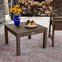 highwood AD-KITCHGW2-ACE Weatherly 2 Garden Chairs with 1 Square Side Table, 3-Piece Set, Weathered Acorn