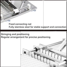 10 Holes Manual Mutton Kebab Machine, Stainless Steel BBQ Skewer String Making Machine, for Skewer Length: Under 35 Cm, for Vegetable Barbecue Skewer Outdoor Picnic Camping