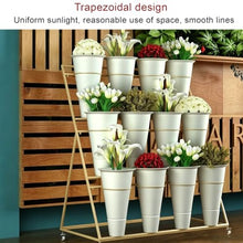 4-Tier Tall Plant Stand With Wheels, Heavy Duty Flower Cart With 16 Pcs