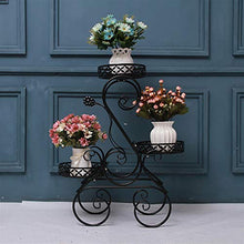SIDUFHAOPKLL 3-Layer Wrought Iron Flower Stand Floor-Standing Metal Plant Frame Outdoor Balcony Pot Rack Decoration(D)