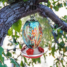 ZYBB Glass Hummingbird Feeder Bird Feeder Hummingbird Feeder Bird Perch for Outdoors Patio Hand Blown