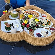 Floating Drink Holder, Tray Large Food Drink Containers Beer Table Pool Cooler Serving Bar for Swimming Pool Party and Hot Tub, Yellow