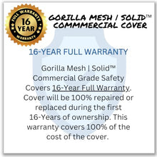 Freetime Fun 16'x 36' Inground Pool Mesh Safety Cover 16 Year Full Warranty