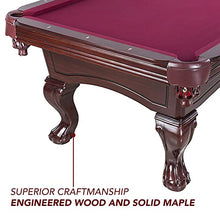 Hathaway Augusta 8-ft Pool Table with Burgundy Felt - Mahogany Finish