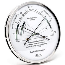 Fischer 1222-01 – Indoor Climate Hygrometer and Room Thermometer – 130 mm Stainless Steel Humidity Meter Made in Germany