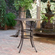 Christopher Knight Home Alfresco 37" Cast Aluminum Bar Set 3-Pcs Bronze
