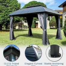 10'X12' Outdoor Gazebo with Aluminum: Galvanized Steel Roof, Curtains. for Garden, Lawn, Poolside. Easy Assembly for Comfort. Aluminum Frame. Double Roof Weather Resistance. Curtains and Netting