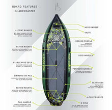 High Society Shadowcaster Premium Inflatable Paddle Board Package 11ft Sportsman Green