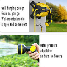 Garden Hose Reel Cart Portable Hose Reel with 10 Meters 1/2" Pipes Ten Gear Splash Adjustable and Convenient Storage Multi-Scenario Application & No Assembly Required for Gardening Car Cleaning Wa