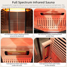 Gollense Outdoor Infrared Sauna 2-Person, Modern Design Canadian Hemlock and Black Aluminum Waterproof System, Wi-Fi Control, Full-Spectrum Infrared Panels, Ambient Light Strip, Speakers, 0-149 °F