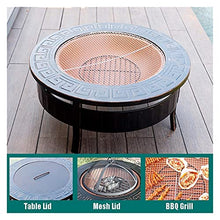 SLGGPJBU Outdoor Fire Pit Outdoor Wood-Burning Grill, Wrought Iron Garden Decoration, Outdoor Heating, with Mesh Spark Sieve Cover, Style 1