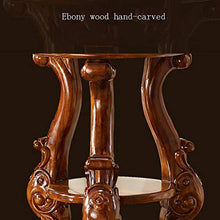 Stands Solid Wood Flower Vintage Hand-Carved Shelf Luxury Living Room Floor-Standing Flower Combination Ebony Wood Low Middle and high Abstract Style (Low)