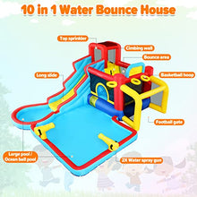AKEYDIY Inflatable 10-in-1 Bounce House Water Slide with Splash Pool & 620W Blower
