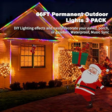 Curoee Christmas LightShow Set, 66ft Permanent Outdoor Lights, Smart Curtain Lights, LED Firework Light, Pathway Light App Control & Music Sync for Party Wedding Christmas Decorations Gifts