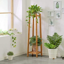 RWGOVLU Wooden Plant Stand Mid Century Flower Pot Holder Plant Pot Stand Modern Flower Pot Display Stand Indoor And Outdoor Decor Multifunctio, 90cm, Natural