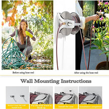 Portable Garden Hose Reels,Wall Mount Hose Reels Cart,Water Hose Storage,Heavy Duty,for Outdoor, 131ft/40m