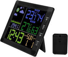 JDXQBLD Weather Station, Wireless Forecast Station, Indoor Outdoor Temperature Humidity Meter, Color Display, Touch Control