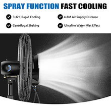OREKPOT Portable Oscillating Misting Fan with Adjustable Height and 3 Speeds for Outdoor Cooling