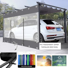 FENGZEQUAN Gray Transparent Tarp Side Panels, Outdoor Curtain PVC Plastic Cover for Pergola with Zipper,PVC Partition Curtains, Waterproof for Outdoor Curtains,Heavy Duty(H3xL10m/H9.8xL32.8ft)