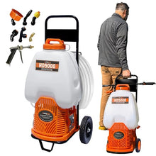 PetraTools Battery Powered Backpack Sprayer w/Cart & 100ft Commercial Hose