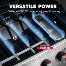 Feasto 5 Burner Propane Gas Grill with Side Burner and Sear Burner, Silver