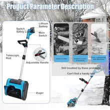 Lightweight Snow Blower –Electric Shovel for Snow Removal, 12.2" Wide ＆ 26ft Throw Electric Snow Plow– Detachable Design + Battery Poweredsnow Blower, for Deeks & Walkway
