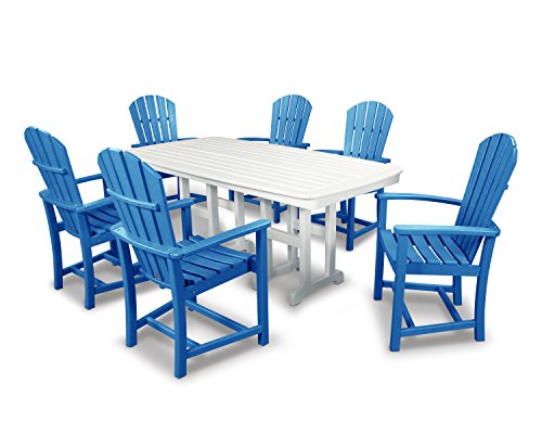POLYWOOD® Palm Coast 7-Piece Dining Set in Aruba/White