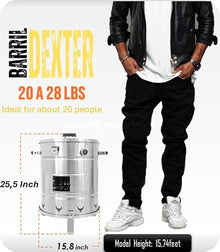 JBarrel Smoker Dexter Stainless Steel Vertical Charcoal Smoker, Small