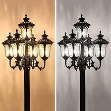 5-Lights Vintage Post Lights Retro Exterior Waterproof Pillar Lamp Aluminum Landscape Street Light Backyard Patio Park Garden Lawn Pathway Driveway Pole Column Lamp ( Color : Black , Size : 320cm )