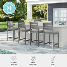Martha Stewart Bedford Set Indoor/Outdoor Patio Bar Stools, Gray, 2-Pack