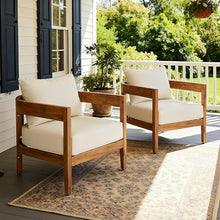 Merax Set of 2 Outdoor Acacia Wood Frame 2pcs Chairs with Cushions for Patio,Garden